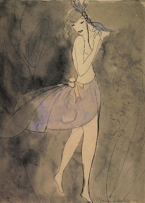 The woman wearing the blue skirt, Marie Laurencin